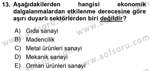 Portföy Yönetimi Dersi 2021 - 2022 Yılı (Final) Dönem Sonu Sınav Soruları 13. Soru
