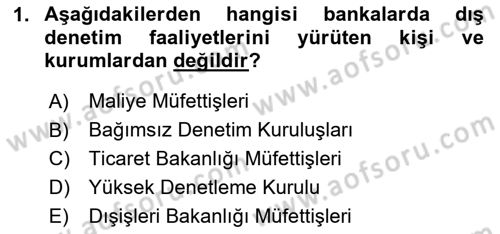Katılım, Kalkınma Ve Yatırım Bankacılığı Dersi 2020 - 2021 Yılı Yaz Okulu Sınav Soruları 1. Soru