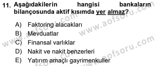 Katılım, Kalkınma Ve Yatırım Bankacılığı Dersi 2020 - 2021 Yılı Yaz Okulu Sınav Soruları 11. Soru