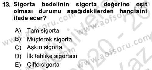 Katılım, Kalkınma Ve Yatırım Bankacılığı Dersi 2020 - 2021 Yılı Yaz Okulu Sınav Soruları 13. Soru