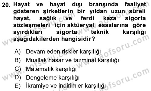 Katılım, Kalkınma Ve Yatırım Bankacılığı Dersi 2020 - 2021 Yılı Yaz Okulu Sınav Soruları 20. Soru
