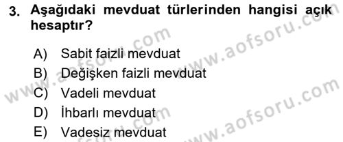 Banka ve Sigorta Muhasebesi Dersi 2023 - 2024 Yılı (Vize) Ara Sınav Soruları 3. Soru
