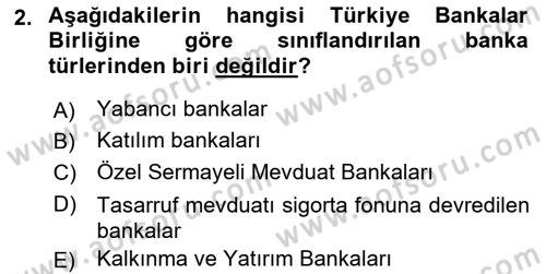 Banka ve Sigorta Muhasebesi Dersi 2023 - 2024 Yılı (Final) Dönem Sonu Sınav Soruları 2. Soru