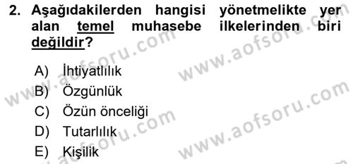 Banka ve Sigorta Muhasebesi Dersi 2023 - 2024 Yılı Yaz Okulu Sınav Soruları 2. Soru