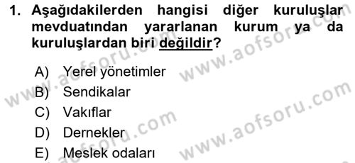 Banka ve Sigorta Muhasebesi Dersi 2024 - 2025 Yılı (Vize) Ara Sınav Soruları 1. Soru