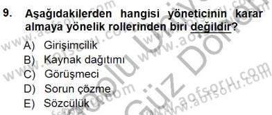 Büro Yönetimi Dersi 2012 - 2013 Yılı (Final) Dönem Sonu Sınav Soruları 9. Soru