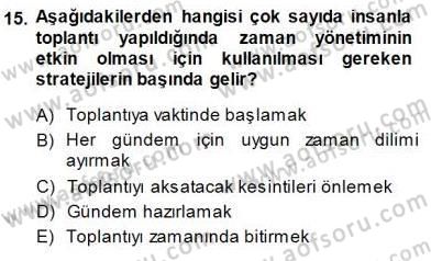 Büro Yönetimi Dersi 2013 - 2014 Yılı (Final) Dönem Sonu Sınav Soruları 15. Soru