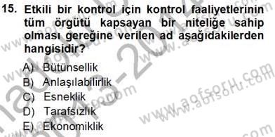 Büro Yönetimi Dersi 2013 - 2014 Yılı Tek Ders Sınav Soruları 15. Soru