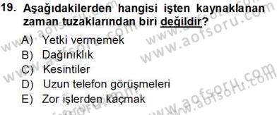 Büro Yönetimi Dersi 2013 - 2014 Yılı Tek Ders Sınav Soruları 19. Soru