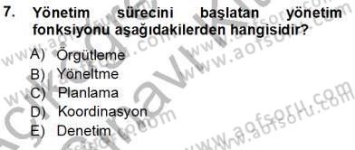 Büro Yönetimi Dersi 2013 - 2014 Yılı Tek Ders Sınav Soruları 7. Soru