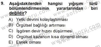 Büro Yönetimi Dersi 2013 - 2014 Yılı Tek Ders Sınav Soruları 9. Soru