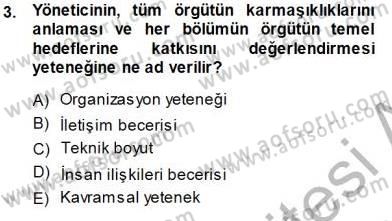 Büro Yönetimi Dersi 2014 - 2015 Yılı (Vize) Ara Sınav Soruları 3. Soru