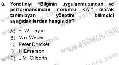 Büro Yönetimi Dersi 2014 - 2015 Yılı (Vize) Ara Sınav Soruları 6. Soru