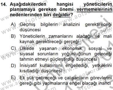 Büro Yönetimi Dersi 2015 - 2016 Yılı (Vize) Ara Sınav Soruları 14. Soru