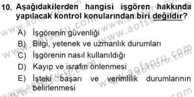 Büro Yönetimi Dersi 2015 - 2016 Yılı (Final) Dönem Sonu Sınav Soruları 10. Soru