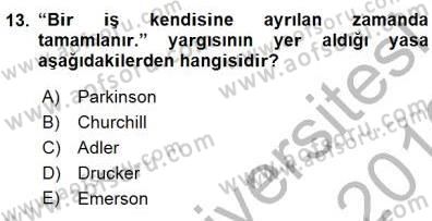 Büro Yönetimi Dersi 2015 - 2016 Yılı (Final) Dönem Sonu Sınav Soruları 13. Soru