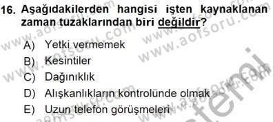 Büro Yönetimi Dersi 2015 - 2016 Yılı (Final) Dönem Sonu Sınav Soruları 16. Soru