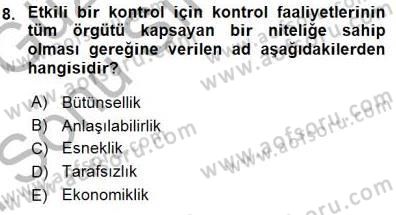 Büro Yönetimi Dersi 2015 - 2016 Yılı (Final) Dönem Sonu Sınav Soruları 8. Soru