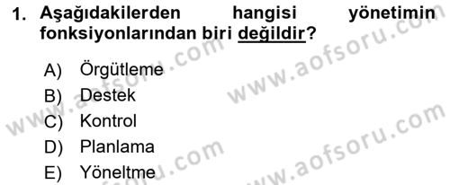 Bürolarda Temel Kavramlar Dersi 2018 - 2019 Yılı 3 Ders Sınav Soruları 1. Soru