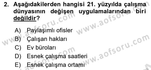 Bürolarda Temel Kavramlar Dersi 2018 - 2019 Yılı 3 Ders Sınav Soruları 2. Soru