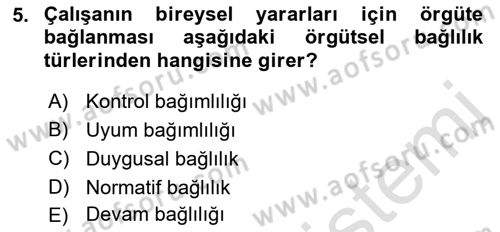Bürolarda Temel Kavramlar Dersi 2018 - 2019 Yılı 3 Ders Sınav Soruları 5. Soru