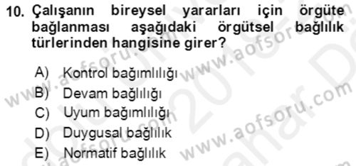 Bürolarda Temel Kavramlar Dersi Ara Sınavı Deneme Sınav Soruları 10. Soru