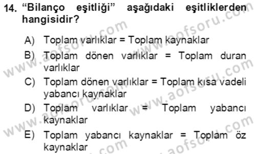 Bürolarda Temel Kavramlar Dersi Ara Sınavı Deneme Sınav Soruları 14. Soru