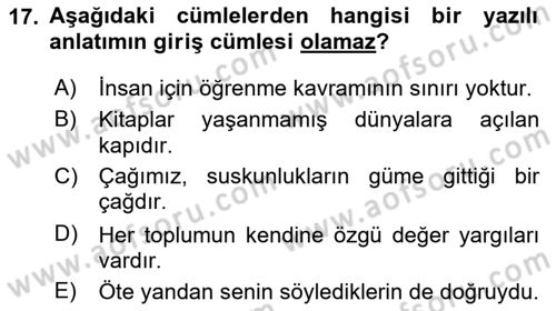 Bürolarda Temel Kavramlar Dersi 2018 - 2019 Yılı (Final) Dönem Sonu Sınav Soruları 17. Soru