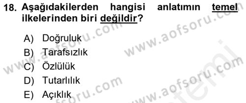 Bürolarda Temel Kavramlar Dersi 2018 - 2019 Yılı (Final) Dönem Sonu Sınav Soruları 18. Soru