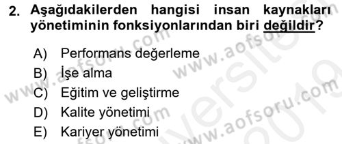 Bürolarda Temel Kavramlar Dersi 2018 - 2019 Yılı (Final) Dönem Sonu Sınav Soruları 2. Soru