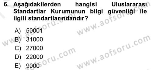 Bürolarda Temel Kavramlar Dersi 2018 - 2019 Yılı (Final) Dönem Sonu Sınav Soruları 6. Soru