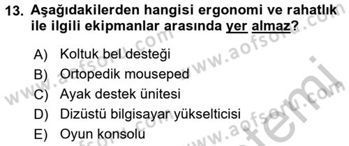 Bürolarda Temel Kavramlar Dersi 2018 - 2019 Yılı Yaz Okulu Sınav Soruları 13. Soru