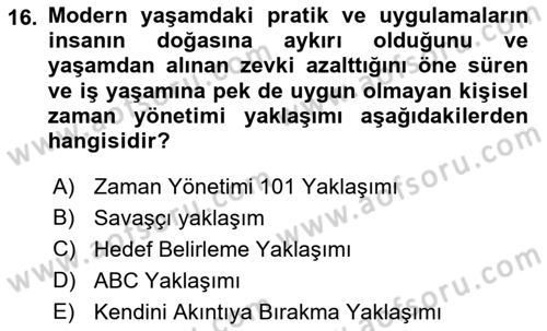 Bürolarda Temel Kavramlar Dersi 2018 - 2019 Yılı Yaz Okulu Sınav Soruları 16. Soru