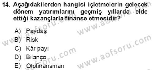 Bürolarda Temel Kavramlar Dersi Ara Sınavı Deneme Sınav Soruları 14. Soru