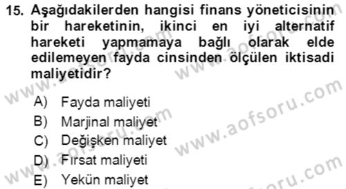 Bürolarda Temel Kavramlar Dersi Ara Sınavı Deneme Sınav Soruları 15. Soru
