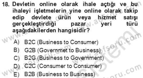 Bürolarda Temel Kavramlar Dersi 2019 - 2020 Yılı (Vize) Ara Sınav Soruları 18. Soru