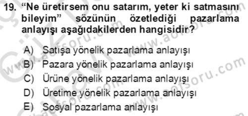 Bürolarda Temel Kavramlar Dersi Ara Sınavı Deneme Sınav Soruları 19. Soru
