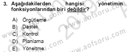 Bürolarda Temel Kavramlar Dersi Ara Sınavı Deneme Sınav Soruları 3. Soru