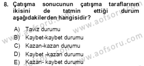 Bürolarda Temel Kavramlar Dersi Ara Sınavı Deneme Sınav Soruları 8. Soru
