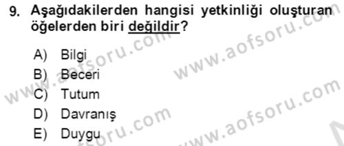 Bürolarda Temel Kavramlar Dersi Ara Sınavı Deneme Sınav Soruları 9. Soru