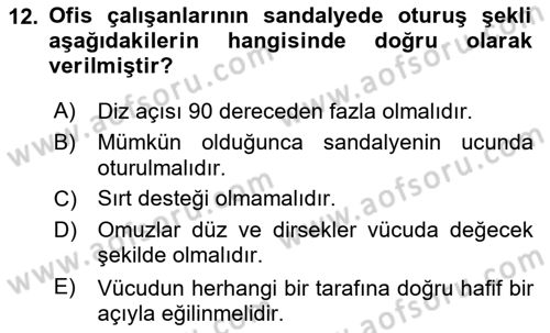 Bürolarda Temel Kavramlar Dersi 2019 - 2020 Yılı (Final) Dönem Sonu Sınav Soruları 12. Soru