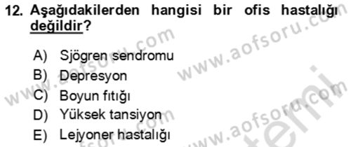 Bürolarda Temel Kavramlar Dersi 2020 - 2021 Yılı Yaz Okulu Sınav Soruları 12. Soru