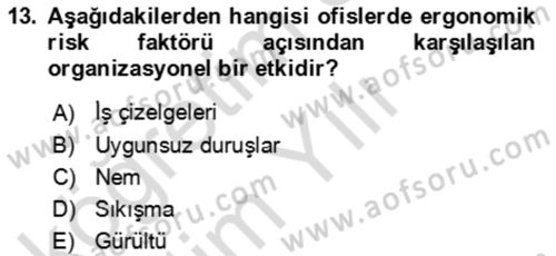 Bürolarda Temel Kavramlar Dersi 2020 - 2021 Yılı Yaz Okulu Sınav Soruları 13. Soru