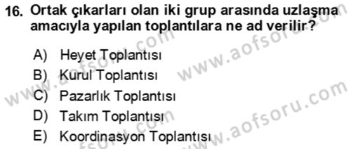 Bürolarda Temel Kavramlar Dersi 2020 - 2021 Yılı Yaz Okulu Sınav Soruları 16. Soru