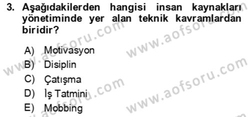 Bürolarda Temel Kavramlar Dersi 2020 - 2021 Yılı Yaz Okulu Sınav Soruları 3. Soru