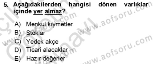 Bürolarda Temel Kavramlar Dersi 2020 - 2021 Yılı Yaz Okulu Sınav Soruları 5. Soru