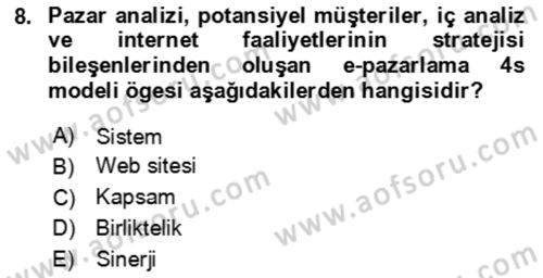 Bürolarda Temel Kavramlar Dersi 2020 - 2021 Yılı Yaz Okulu Sınav Soruları 8. Soru