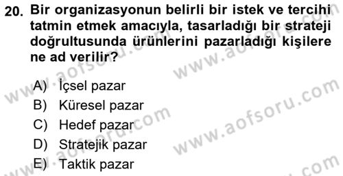 Bürolarda Temel Kavramlar Dersi 2021 - 2022 Yılı (Vize) Ara Sınav Soruları 20. Soru