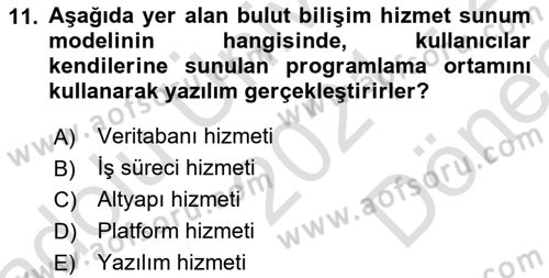 Bürolarda Temel Kavramlar Dersi 2021 - 2022 Yılı (Final) Dönem Sonu Sınav Soruları 11. Soru