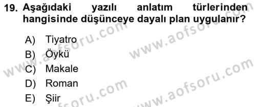Bürolarda Temel Kavramlar Dersi 2021 - 2022 Yılı (Final) Dönem Sonu Sınav Soruları 19. Soru